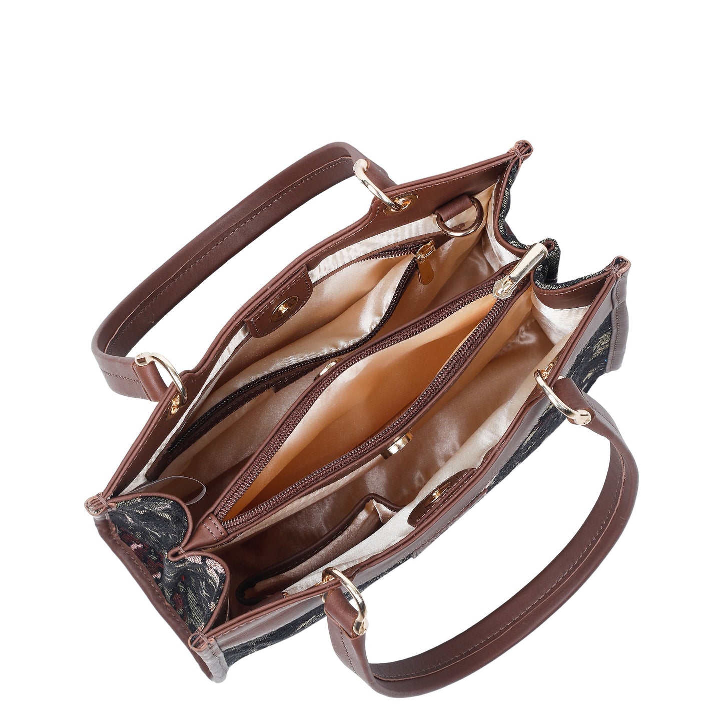 Women’s Vintage Tapestry Satchel Bag – Wholesale Leather‑Trimmed Crossbody, Shoulder & Hand Purse