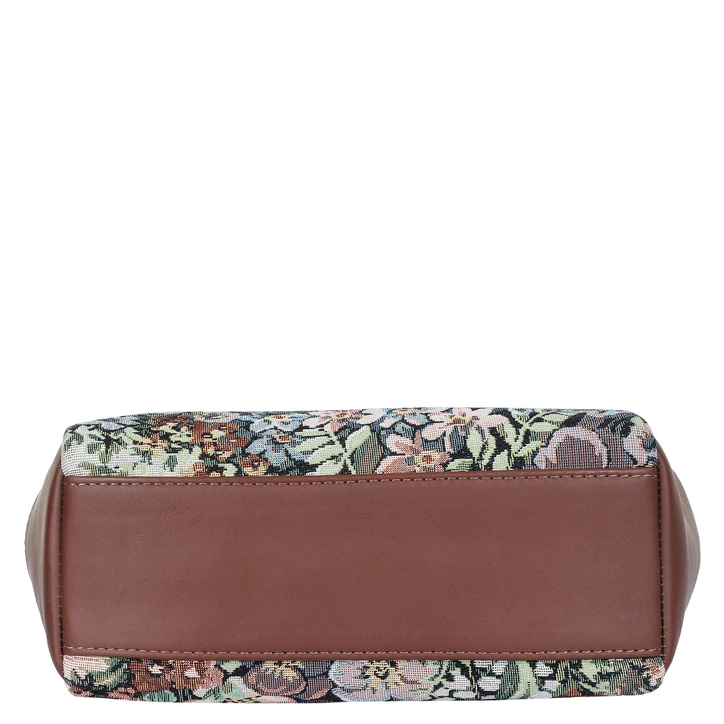 Botanical Tapestry Hobo Bag – Women’s Genuine Leather-Trimmed Shoulder & Crossbody Purse