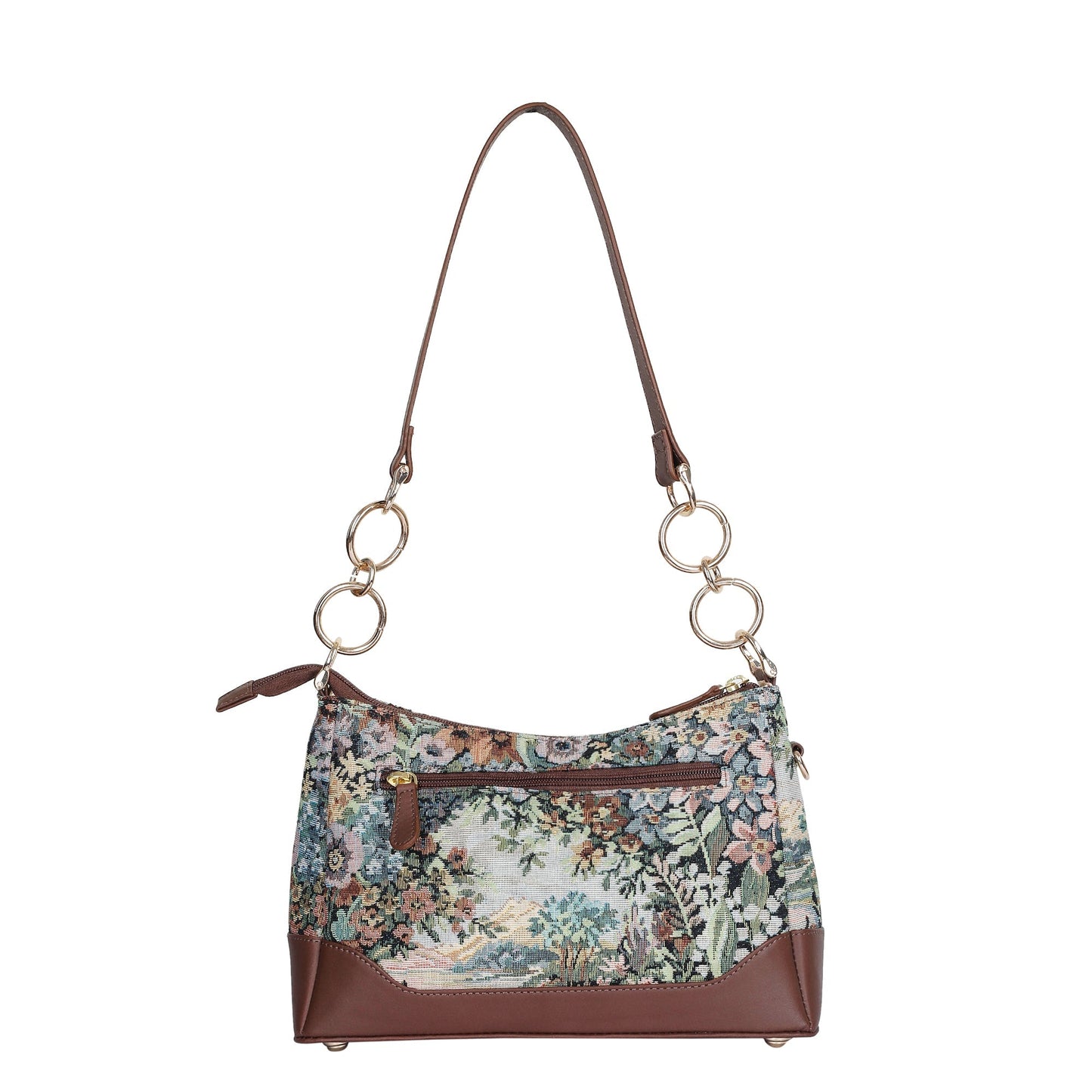 Wholesale Botanical Tapestry Shoulder Bag for Women – Genuine Leather‑Trimmed Tote, Sling Purse & Satchel