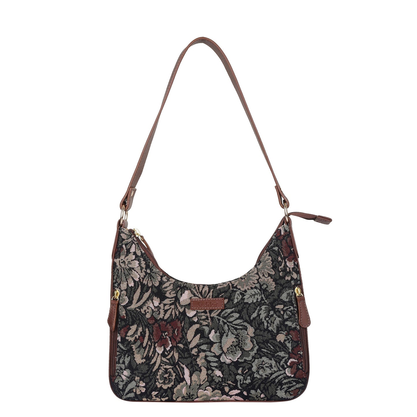 Women’s vintage tapestry hobo shoulder bag with leather trim for daily, office, travel, and everyday use