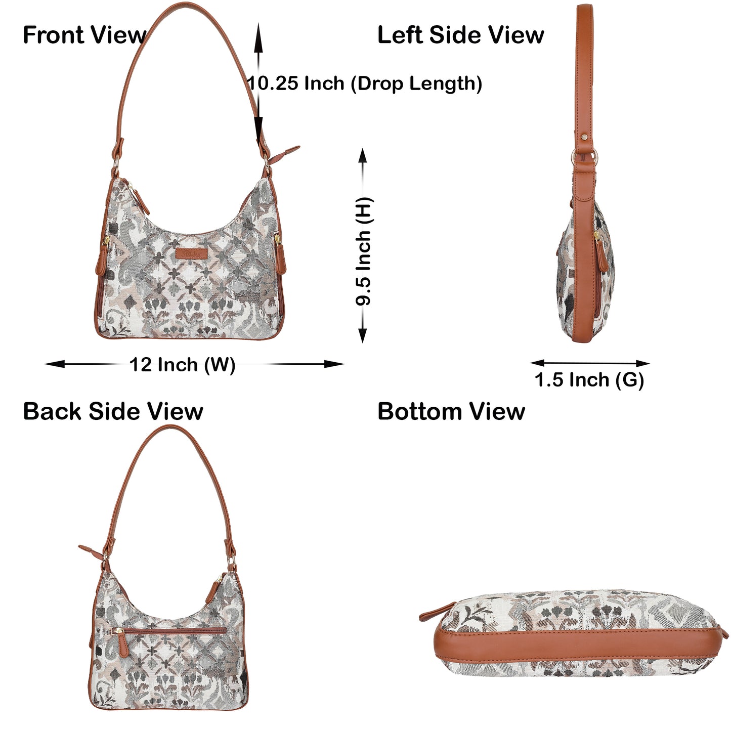 Women’s Abstract Tapestry Hobo Shoulder Bag – Versatile Sling Satchel with Vegan Leather Strap & Classic Top Handle