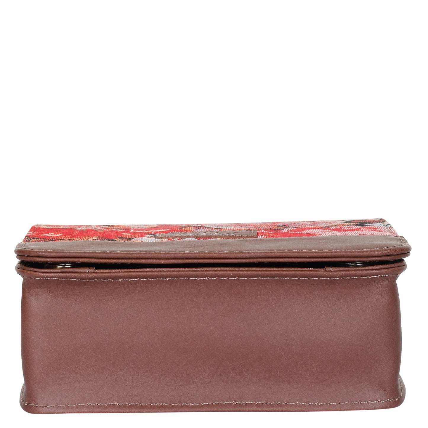 Floral Tapestry Crossbody Bag – Women’s Sling Shoulder Purse with Genuine Leather Trim