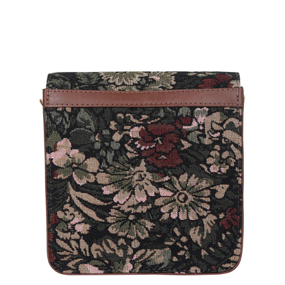 Wholesale Vintage Tapestry Crossbody Bag – Women’s Sling Shoulder Purse with Genuine Leather Trim
