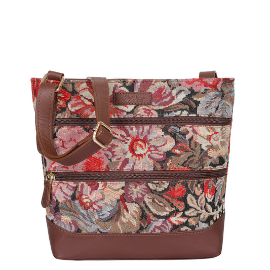 Floral Tapestry Crossbody Sling Bag – Women’s Shoulder & Messenger Purse