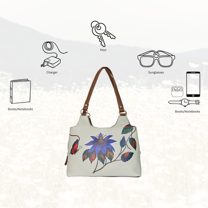 Hand Printed Vegan Leather Wholesale Shoulder Tote Bag for Women – Stylish Top Handle Handbag Purse– Travel, Office & Daily Use