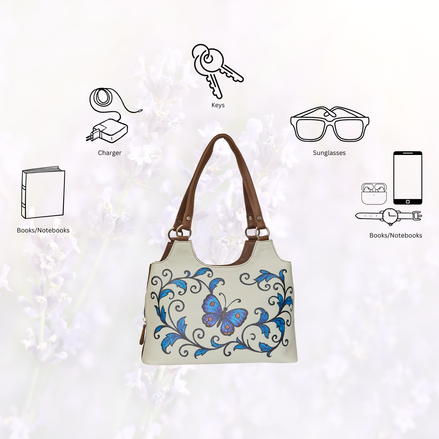 Wholesale Hand Printed Vegan Leather Shoulder Tote Bag for Women – Stylish Top Handle Handbag Purse– Travel, Office & Daily Use