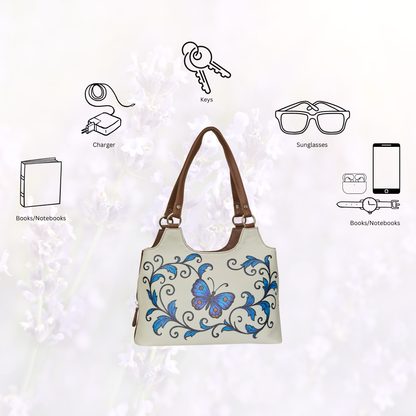 Wholesale Hand Printed Vegan Leather Shoulder Tote Bag for Women – Stylish Top Handle Handbag Purse– Travel, Office & Daily Use