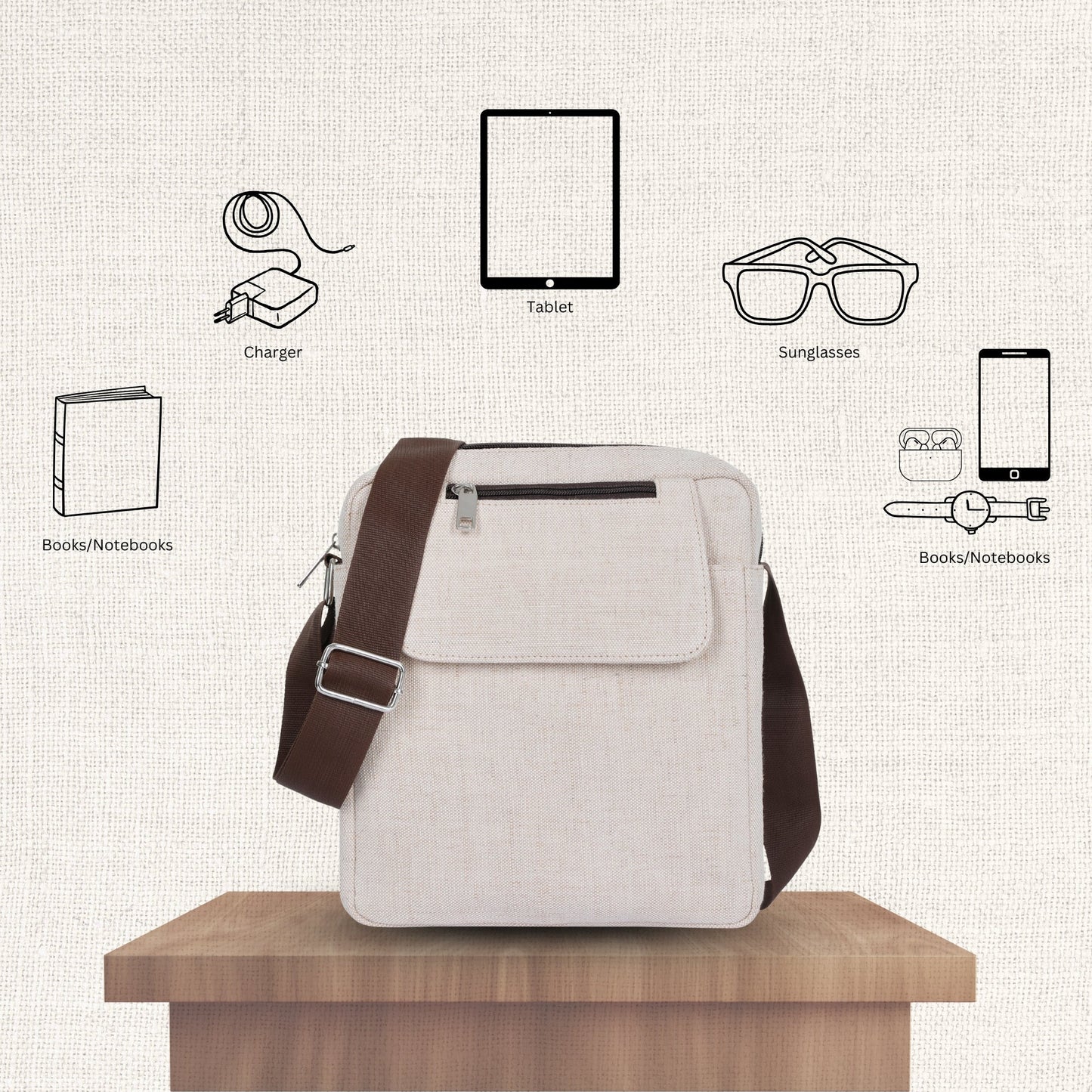 Wholesale Canvas Crossbody Sling Bag Organizer for Daily & Travel Use