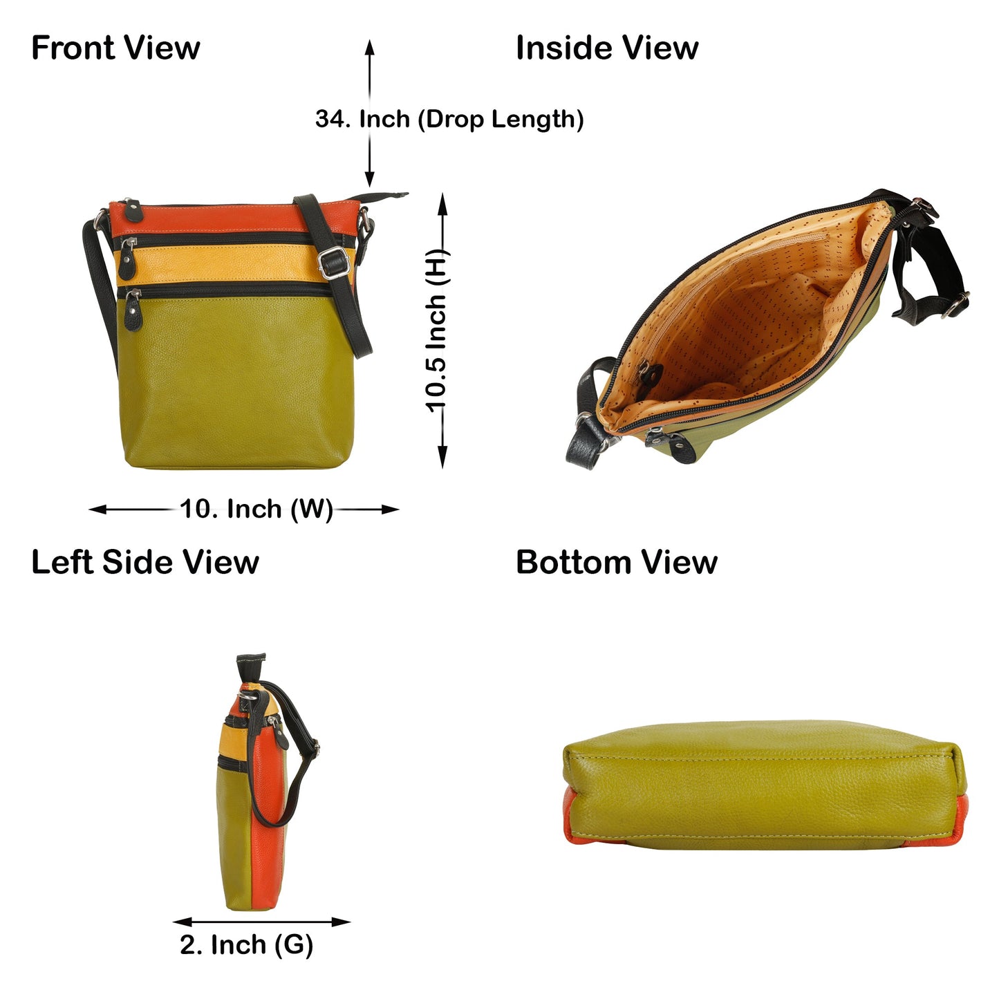 Women’s Wholesale Leather Crossbody Sling Bag – Adjustable Shoulder bag – Everyday Purse for Work & Daily Use