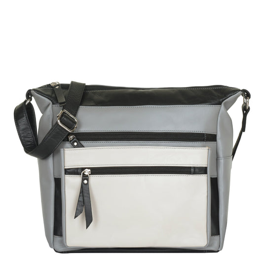 Genuine Leather Women’s Crossbody Bag – Wholesale Grey Sling Bag– Shoulder Bag for Work, Shopping & Casual