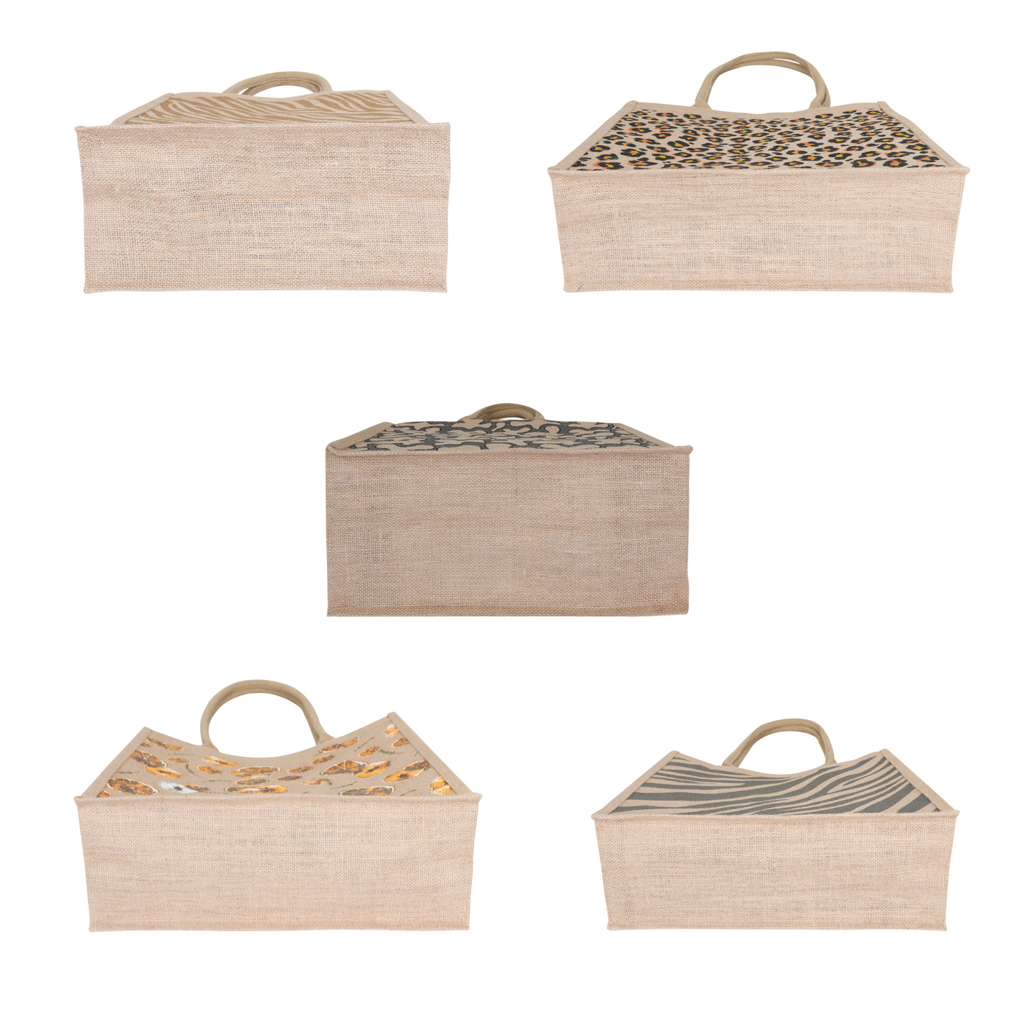 Printed Burlap Jute Tote Bags Combo Pack for Gifting & Shopping – Wholesale Supply