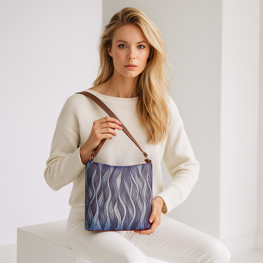 Abstract Hand Printed Vegan Leather Crossbody Bag – Wholesale Stylish Sling & Shoulder Purse for Women