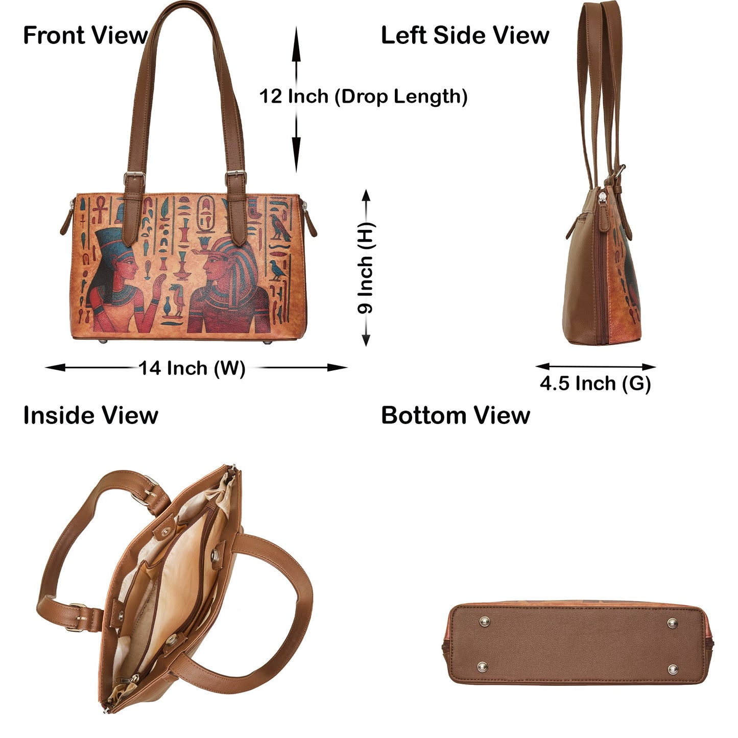 Tote Bag for Women- Hand Printed Vegan Leather Shoulder, Wholesale Handbag & Top Handle Purse – Travel, Work & Daily Use