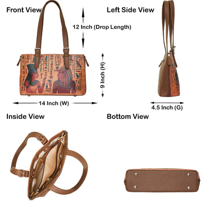 Tote Bag for Women- Hand Printed Vegan Leather Shoulder, Wholesale Handbag & Top Handle Purse – Travel, Work & Daily Use