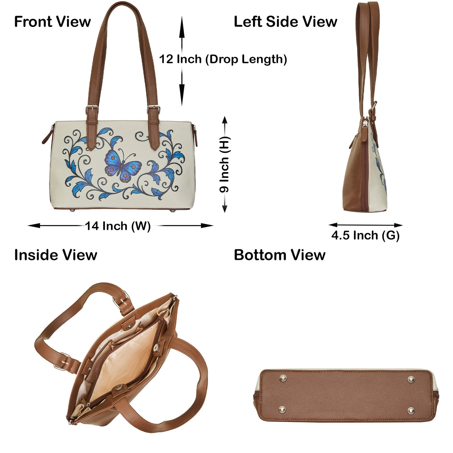 Tote Bag for Ladies'–  Women's Printed Vegan Leather Shoulder, Handbag & Top Handle Purse – Travel, Work & Daily Use
