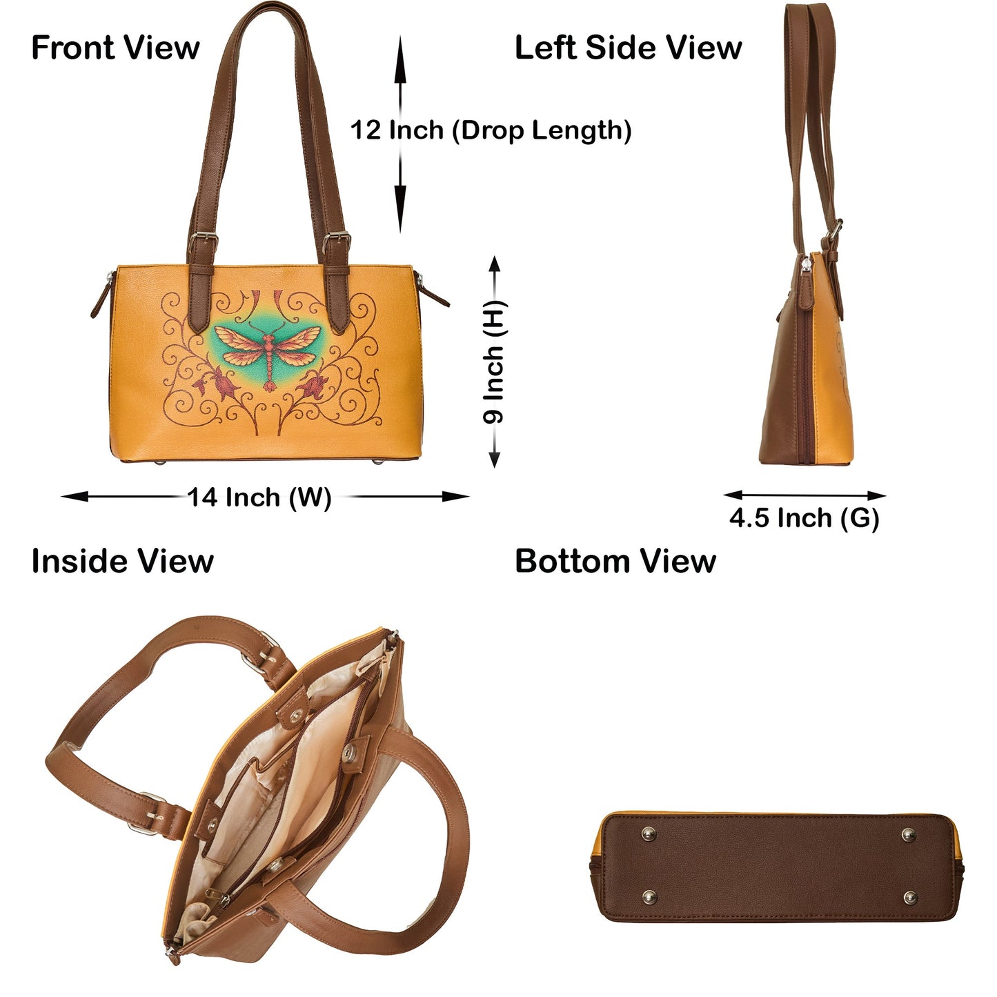 Hand Printed Wholesale Tote Bag for Ladies'– Women's  Vegan Leather Shoulder, Handbag & Top Handle Purse – Travel, Work & Daily Use