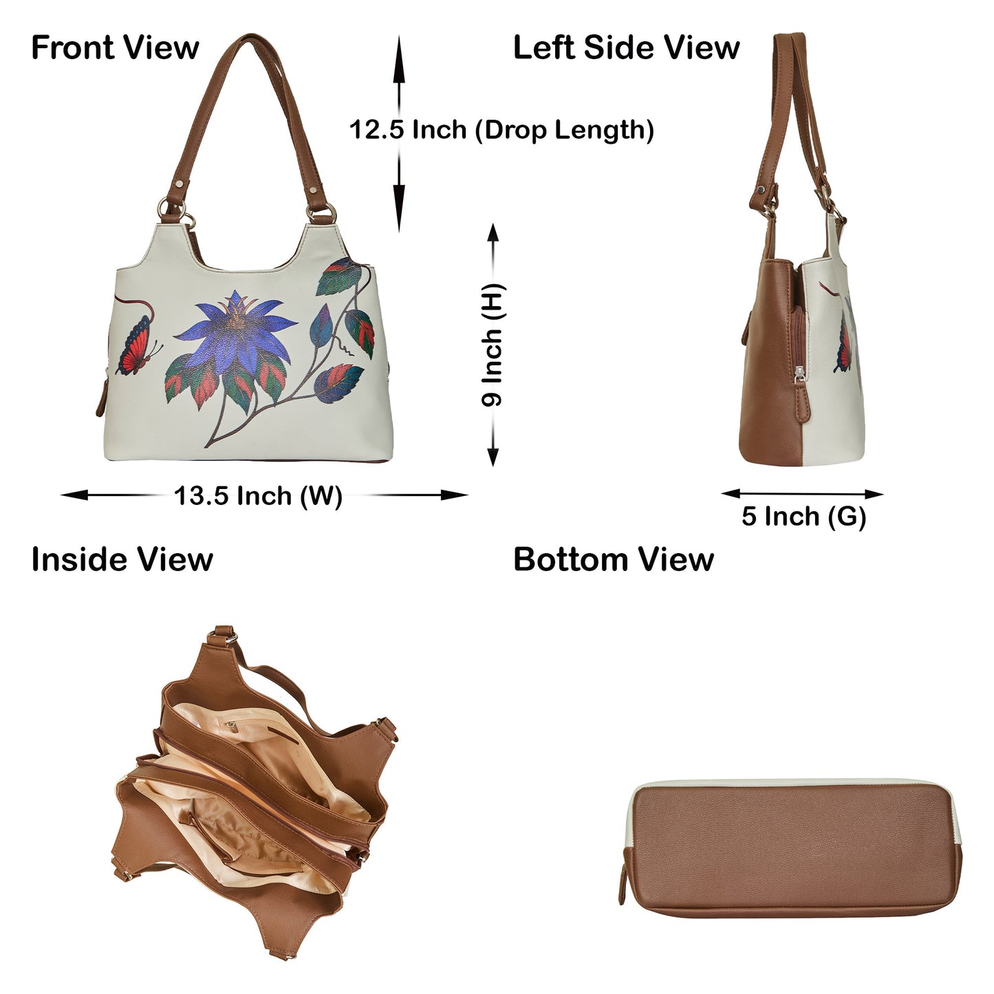 Hand Printed Vegan Leather Wholesale Shoulder Tote Bag for Women – Stylish Top Handle Handbag Purse– Travel, Office & Daily Use