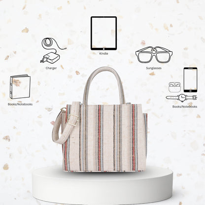 Wholesale  Brown & Grey Canvas Crossbody Tote Bag for Travel