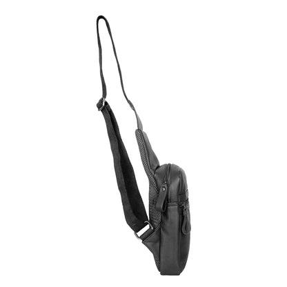 Premium Leather Wholesale Fanny Sling Bag For Women Men Chest Pack Crossbody Belt Bags Travel - Black