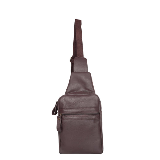 Premium Leather Fanny Sling Bag For Women Men Wholesale Chest Pack Crossbody Belt Bags Travel - Brown