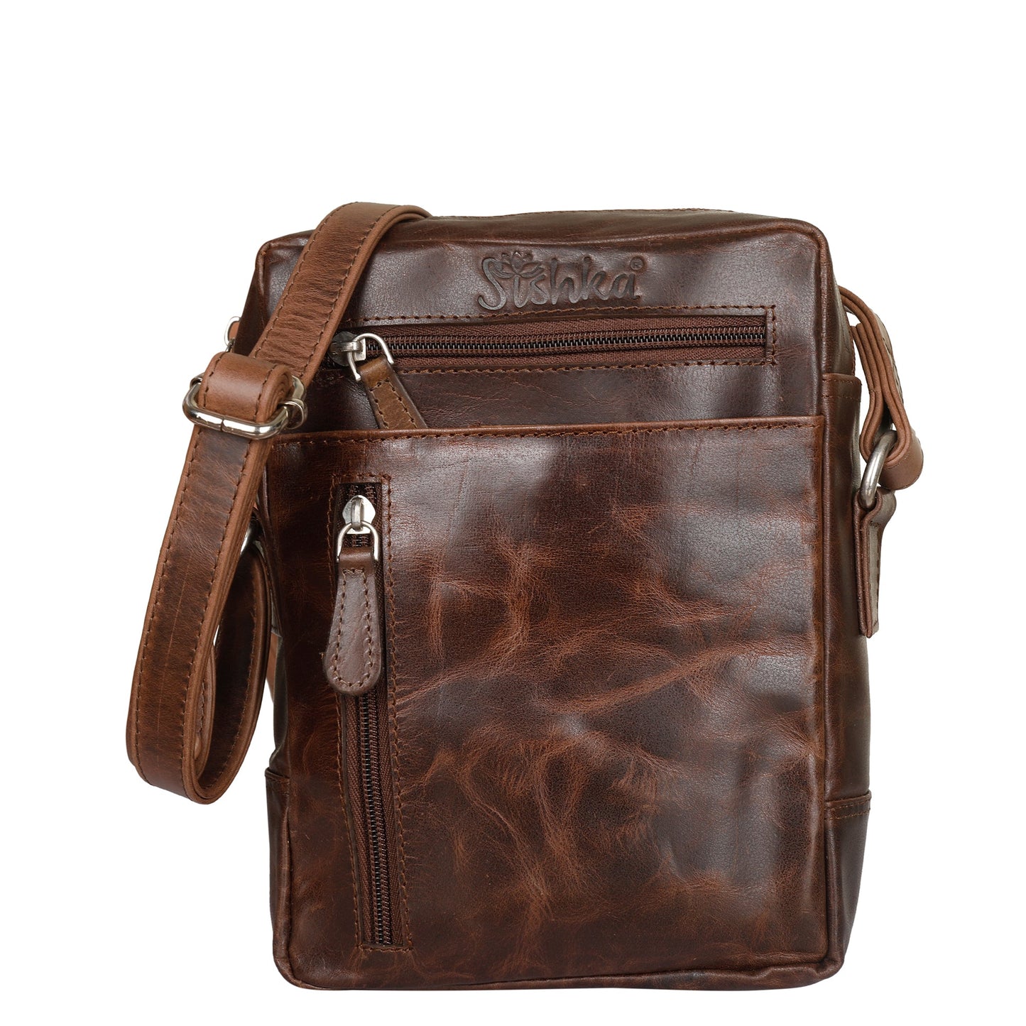 Wholesale Leather Crossbody Sling Bag in Brown –Unisex Messenger Shoulder Bag Daily Use & Work
