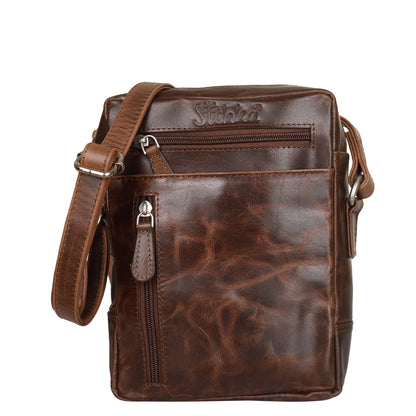 Wholesale Leather Crossbody Sling Bag in Brown –Unisex Messenger Shoulder Bag Daily Use & Work