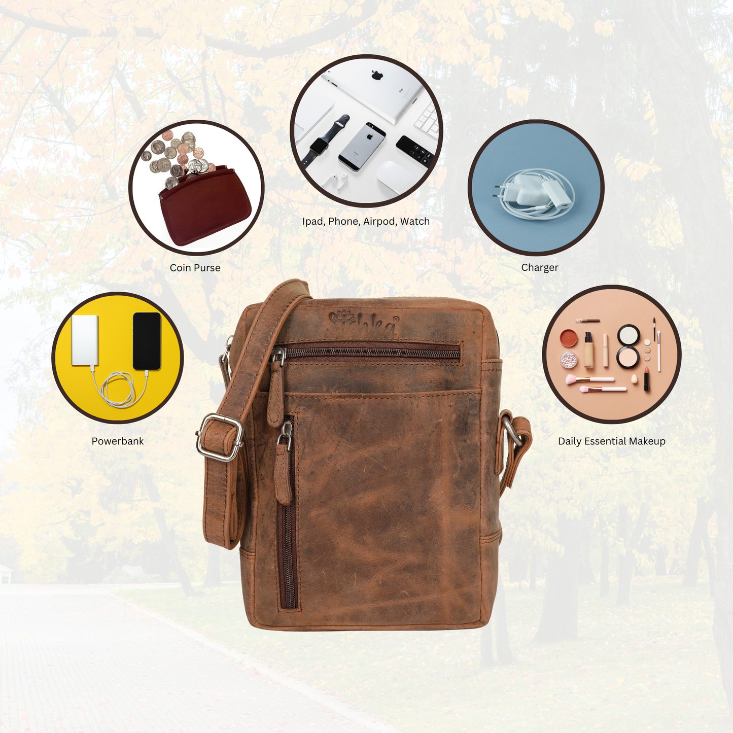 Leather Crossbody Sling Bag in Brown Hunter for Wholesale – Unisex Messenger Shoulder Bag Travel & Daily Use