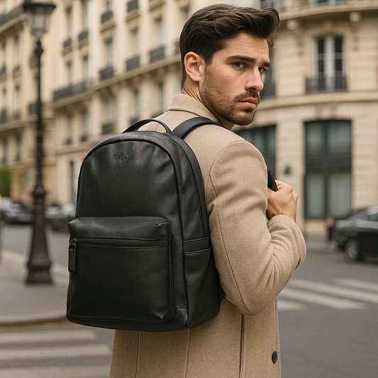 Genuine Leather Black Backpack |Wholesale Travel Backpack for Women & Men | Business, Office, Work, Gifting
