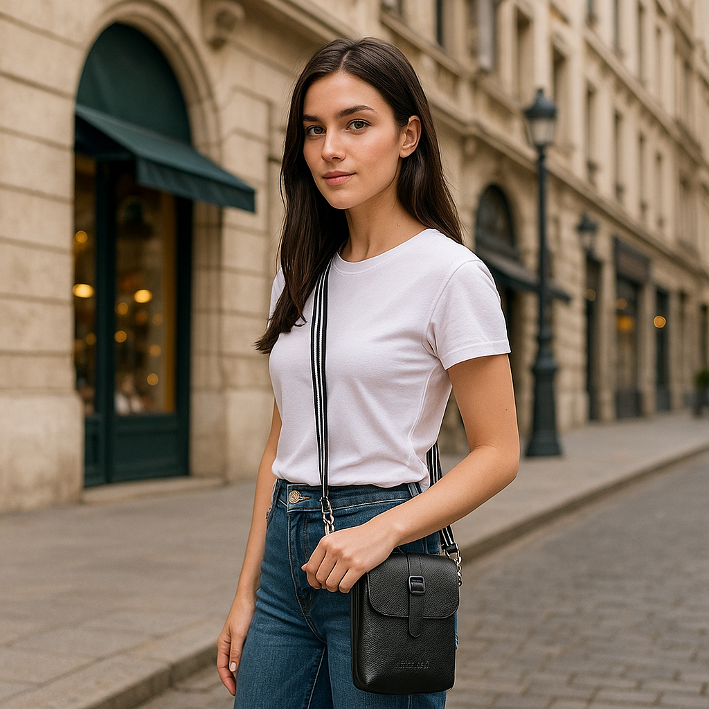 Leather Black Messenger Bag for Men & Women – Wholesale Small Crossbody Sling Bag for Travel, Work & Daily Use