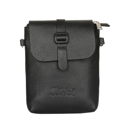 Leather Black Messenger Bag for Men & Women – Wholesale Small Crossbody Sling Bag for Travel, Work & Daily Use