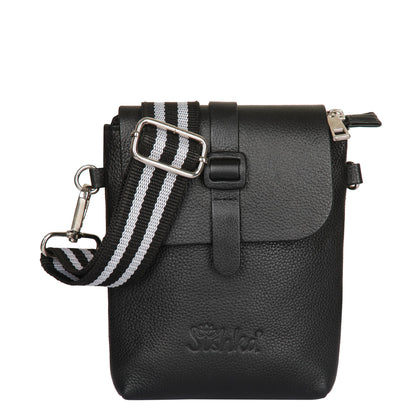 Leather Black Messenger Bag for Men & Women – Wholesale Small Crossbody Sling Bag for Travel, Work & Daily Use