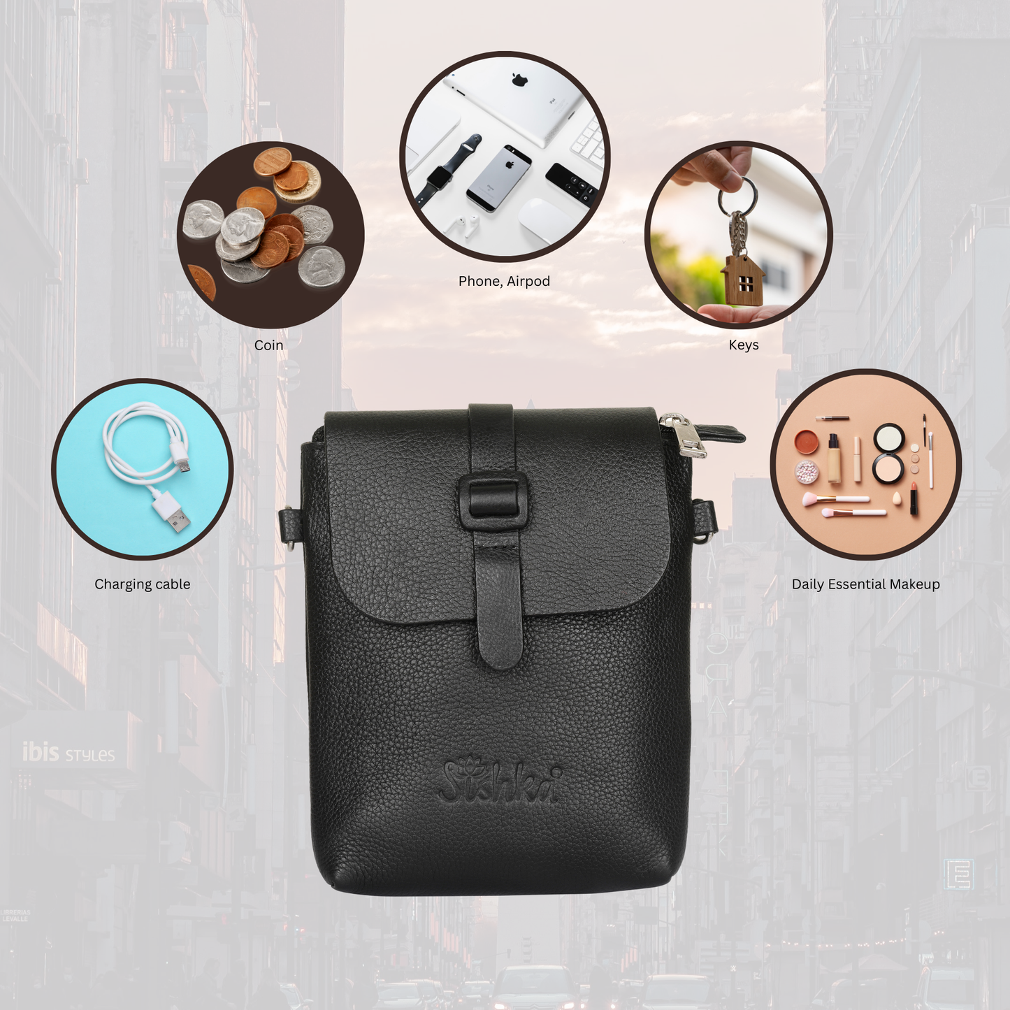 Leather Black Messenger Bag for Men & Women – Wholesale Small Crossbody Sling Bag for Travel, Work & Daily Use