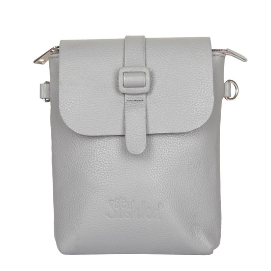 (Change USD) Leather Grey Messenger Bag for Men & Women –Wholesale Small Crossbody Sling Bag for Travel, Work & Daily Use
