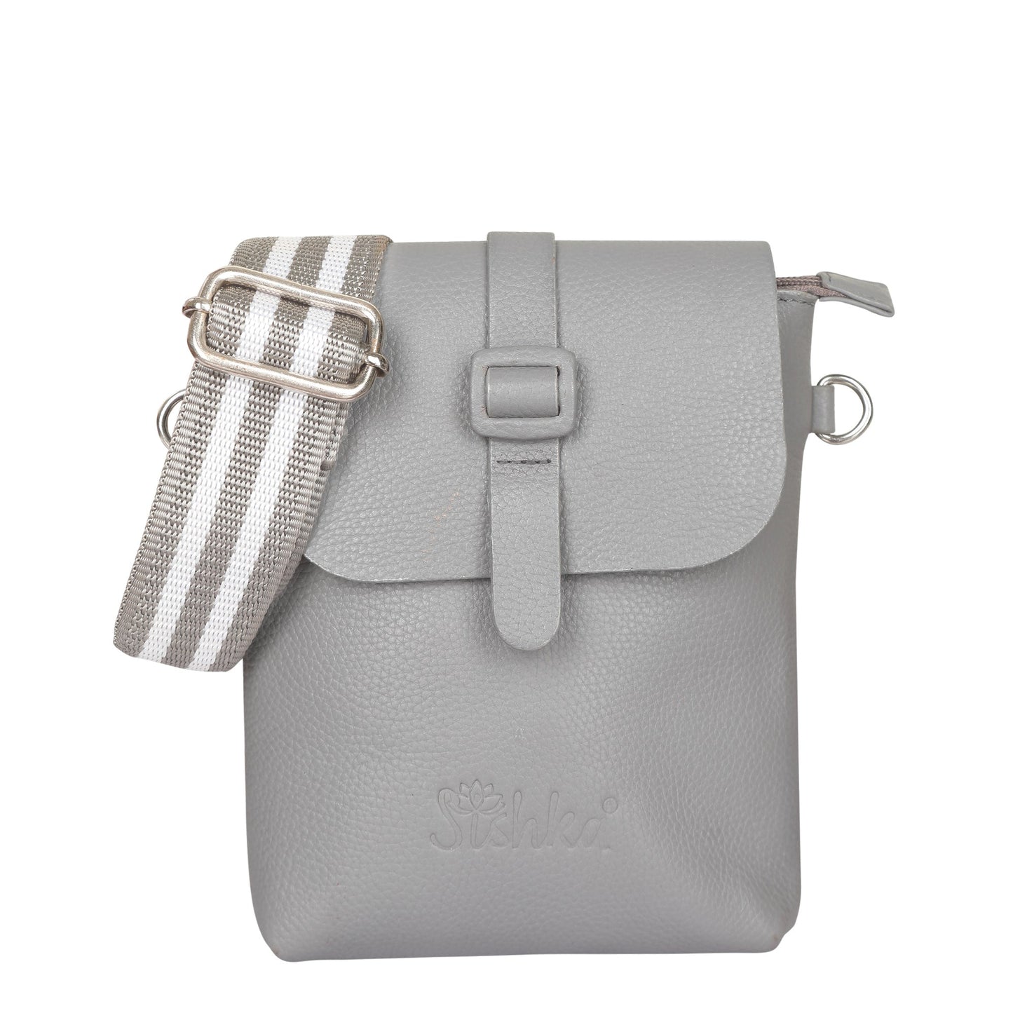 (Change USD) Leather Grey Messenger Bag for Men & Women –Wholesale Small Crossbody Sling Bag for Travel, Work & Daily Use