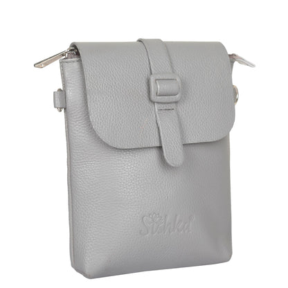 (Change USD) Leather Grey Messenger Bag for Men & Women –Wholesale Small Crossbody Sling Bag for Travel, Work & Daily Use