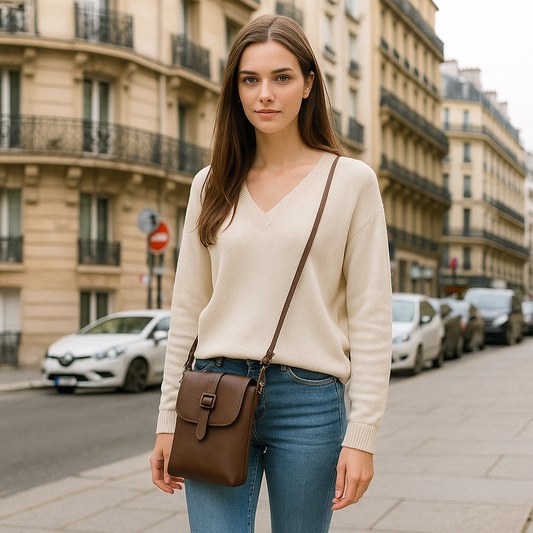 Leather Light Brown Messenger Bag for Men & Women –Wholesale Small Crossbody Sling Bag for Travel, Work & Daily Use