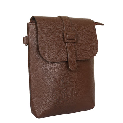 Leather Light Brown Messenger Bag for Men & Women –Wholesale Small Crossbody Sling Bag for Travel, Work & Daily Use