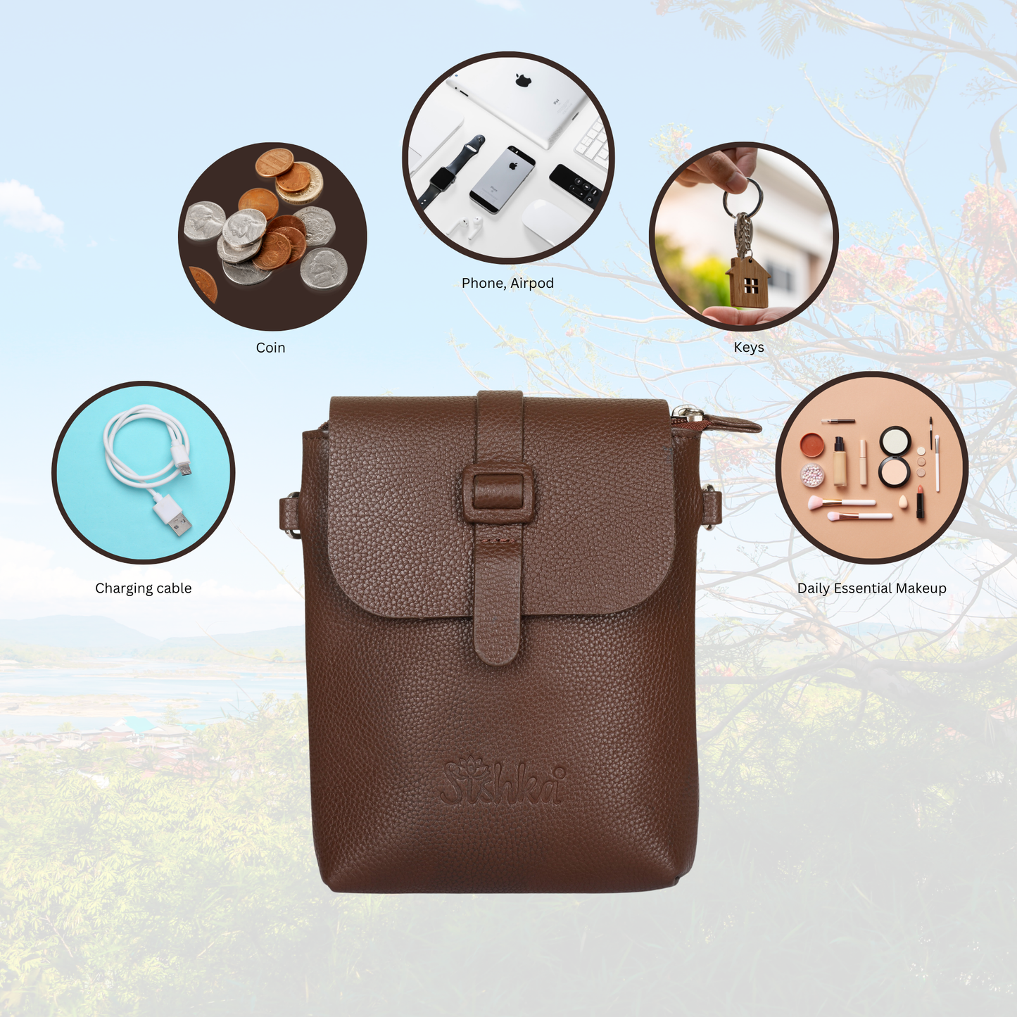 Leather Light Brown Messenger Bag for Men & Women –Wholesale Small Crossbody Sling Bag for Travel, Work & Daily Use
