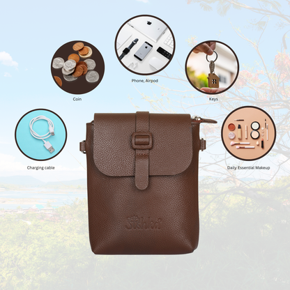 Leather Light Brown Messenger Bag for Men & Women –Wholesale Small Crossbody Sling Bag for Travel, Work & Daily Use