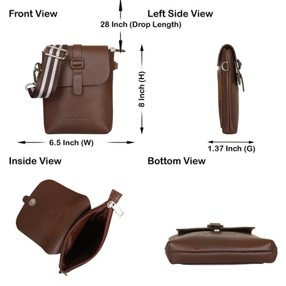 Leather Light Brown Messenger Bag for Men & Women –Wholesale Small Crossbody Sling Bag for Travel, Work & Daily Use