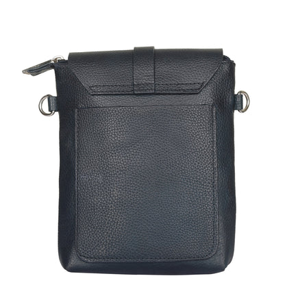 Leather Navy Blue Messenger Bag for Men & Women–Wholesale Small Crossbody Sling Bag for Travel, Work & Daily Use