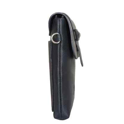 Leather Navy Blue Messenger Bag for Men & Women–Wholesale Small Crossbody Sling Bag for Travel, Work & Daily Use