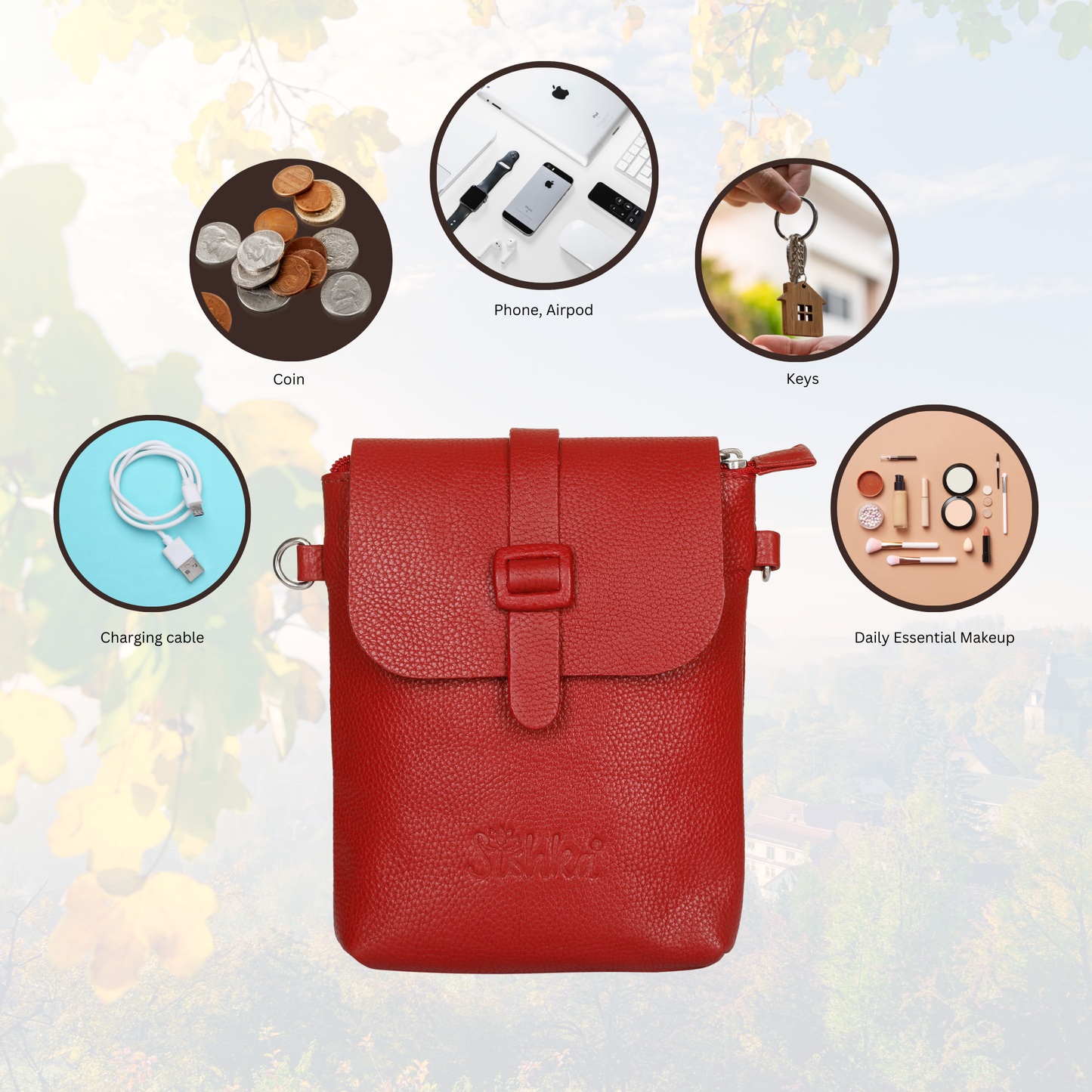 Leather Red Messenger Bag for Men & Women –Wholesale Small Crossbody Sling Bag for Travel, Work & Daily Use
