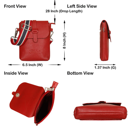Leather Red Messenger Bag for Men & Women –Wholesale Small Crossbody Sling Bag for Travel, Work & Daily Use