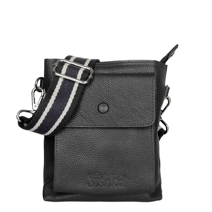 Wholesale Stylish Leather Sling Messenger Bag for Men & Women – Crossbody Bag for Work, Travel & Business Use - Black