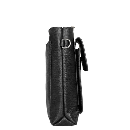 Wholesale Stylish Leather Sling Messenger Bag for Men & Women – Crossbody Bag for Work, Travel & Business Use - Black