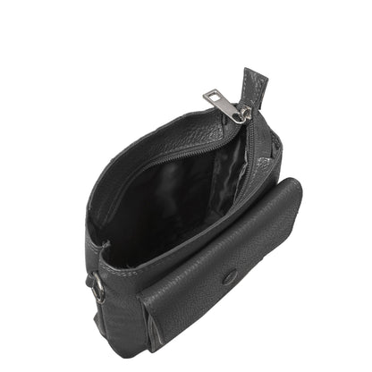 Wholesale Stylish Leather Sling Messenger Bag for Men & Women – Crossbody Bag for Work, Travel & Business Use - Black