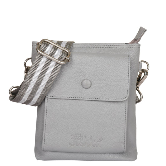 Stylish Wholesale Leather Crossbody Bag for Men & Women – Sling Messenger Bag for Business, Travel & Daily Use - Grey