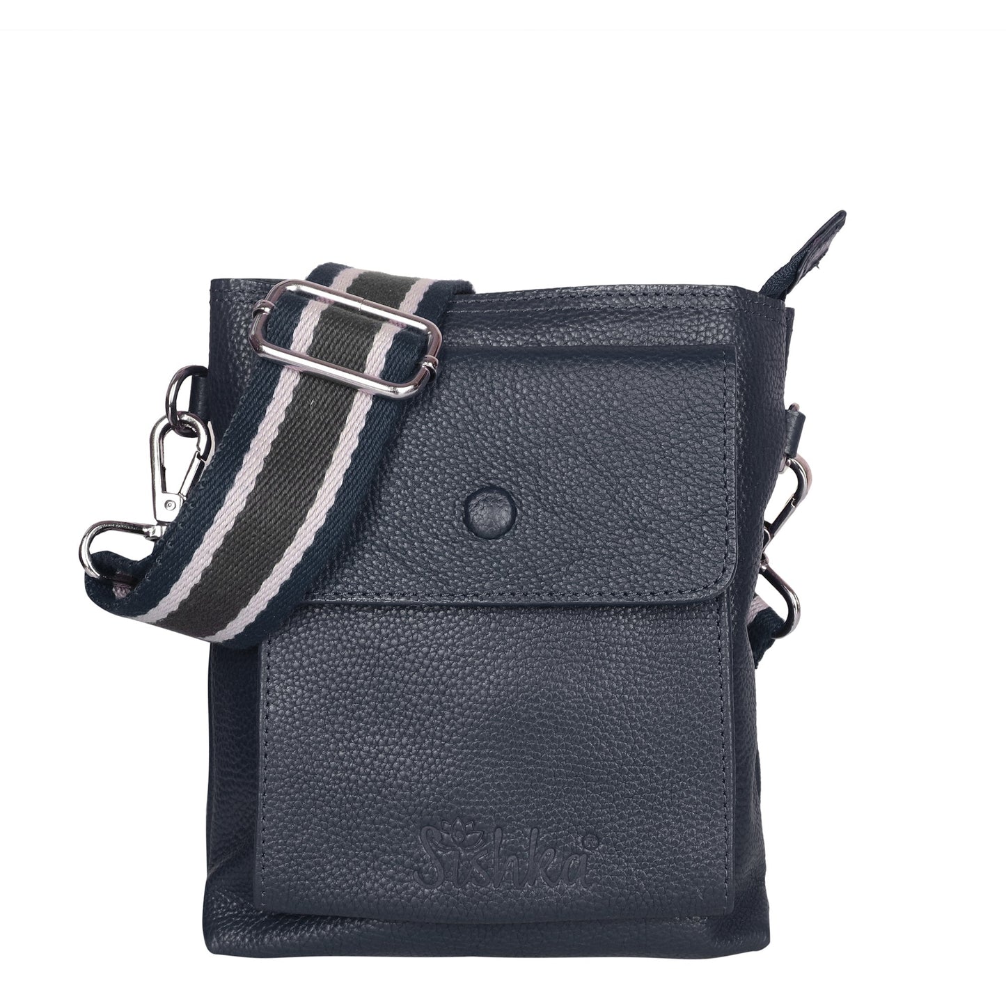 Wholesale Leather Messenger Sling Bag for Men & Women – Crossbody Bag for Travel, Work & Business Use - Navy Blue