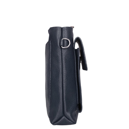 Wholesale Leather Messenger Sling Bag for Men & Women – Crossbody Bag for Travel, Work & Business Use - Navy Blue